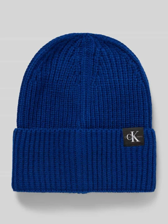 Zdjęcie produktu Czapka z dzianiny z detalem z logo Calvin Klein Jeans Królewski niebieski