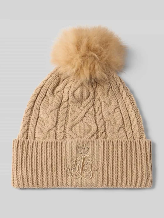 Zdjęcie produktu Czapka dzianinowa z dodatkiem wełny Lauren Ralph Lauren Camel