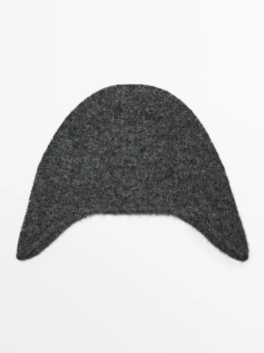 Zdjęcie produktu Czapka Z Dzianiny Z Wełną Z Alpaki - Szary - Massimo Dutti - Female