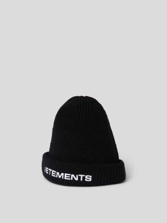 Zdjęcie produktu Czapka z imitacją prążkowanej dzianiny Vetements Czarny