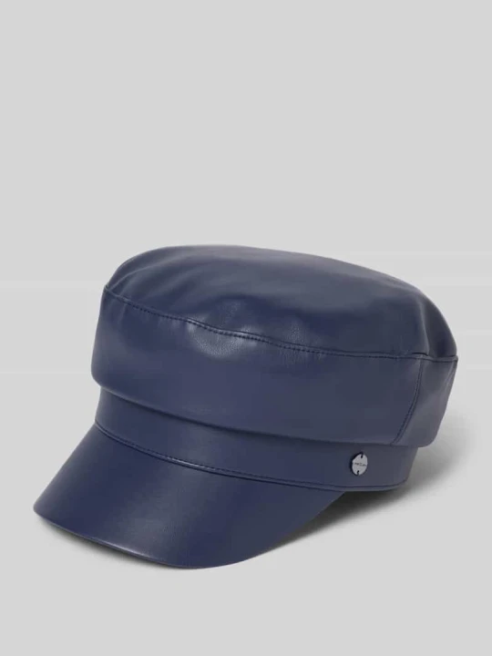 Zdjęcie produktu Czapka z imitacji skóry Marc Cain Królewski niebieski
