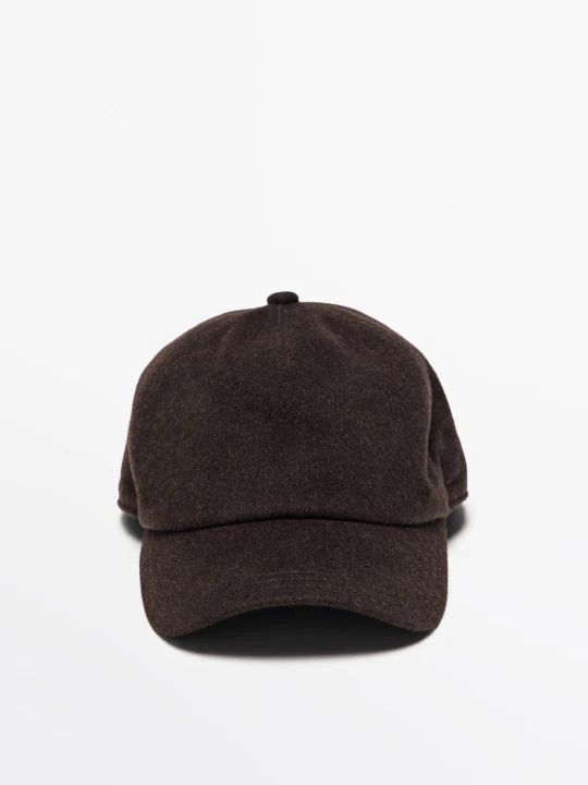 Zdjęcie produktu Czapka Z Mieszanki Wełny - Czekoladowy - Massimo Dutti - Male