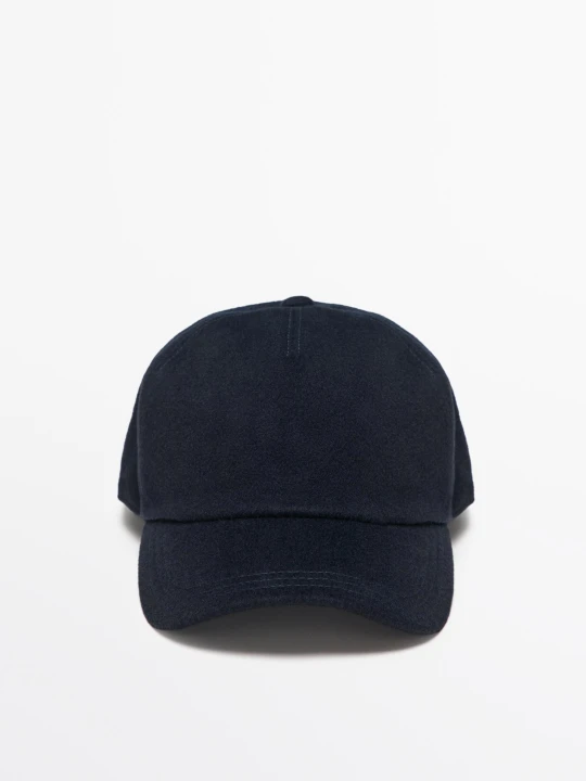 Zdjęcie produktu Czapka Z Mieszanki Wełny - Granatowy - Massimo Dutti - Male