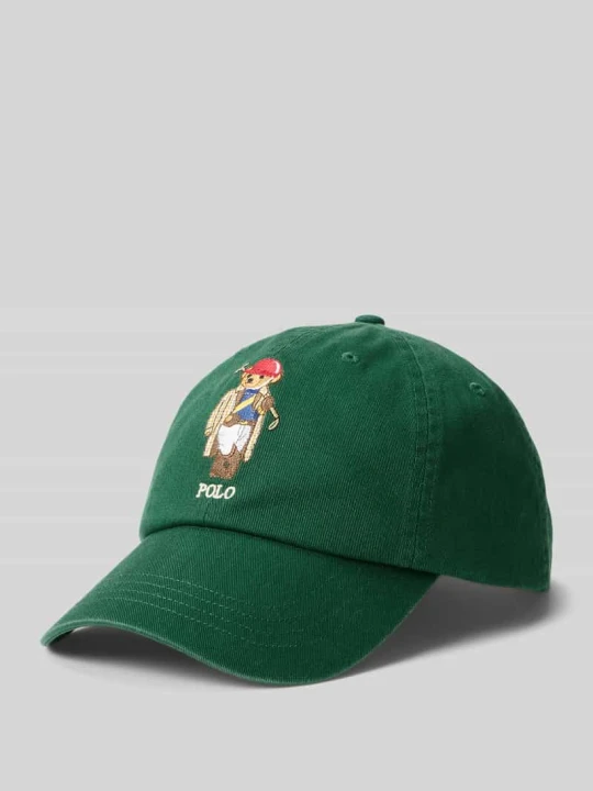 Zdjęcie produktu Czapka z nadrukiem logo i skórzanym paskiem Polo Ralph Lauren Ciemnozielony