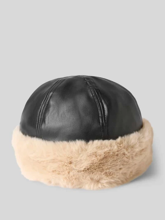 Zdjęcie produktu Czapka z obszyciem ze sztucznego futra model „RANDIN” Pieces Czarny