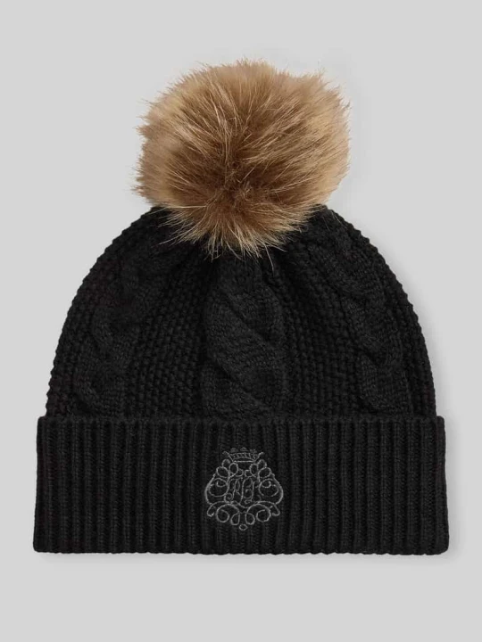 Zdjęcie produktu Czapka z pomponem ze sztucznego futra Lauren Ralph Lauren Czarny