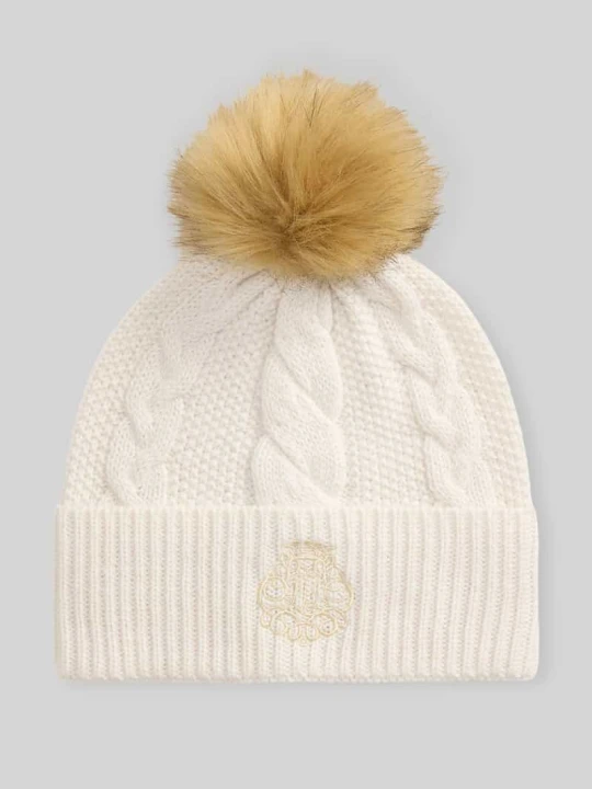 Zdjęcie produktu Czapka z pomponem ze sztucznego futra Lauren Ralph Lauren Złamany biały
