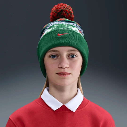 Zdjęcie produktu Czapka z wywiniętym ściągaczem dla dużych dzieci Nike Peak - Zieleń