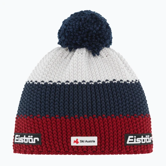 Zdjęcie produktu Czapka zimowa dziecięca Eisbar Star Pompon Ska Kids burgundy/dark cobalt/white Eisbär