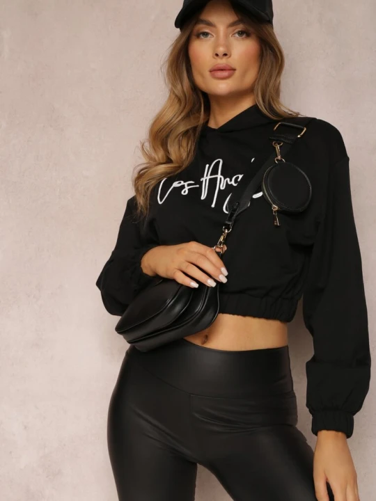 Zdjęcie produktu Czarna Bluza Krótka z Kapturem Zulikha Metro Five