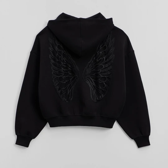 Zdjęcie produktu Czarna bluza z nadrukiem skrzydeł House