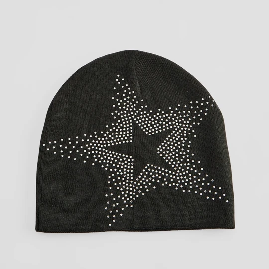 Zdjęcie produktu Czarna czapka beanie z gwiazdą House