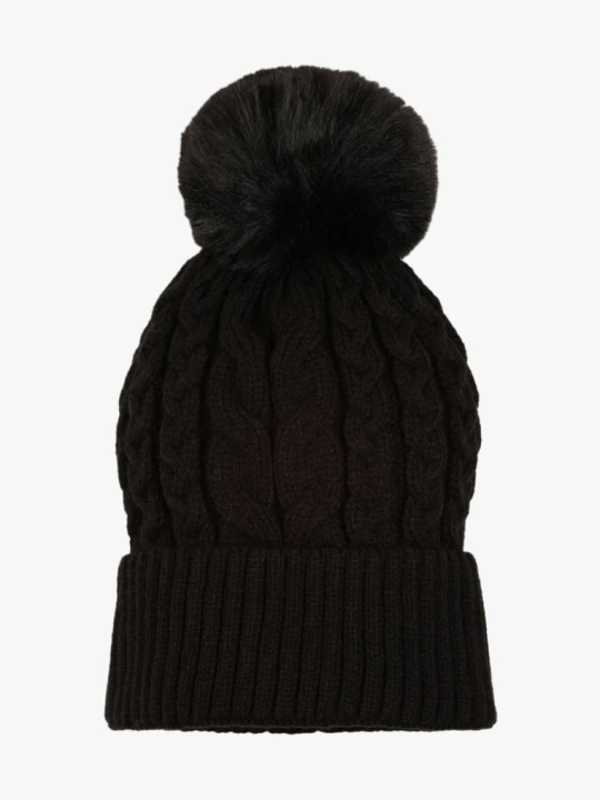 Zdjęcie produktu Czarna Czapka Beanie z Ozdobnym Pomponem Norirra