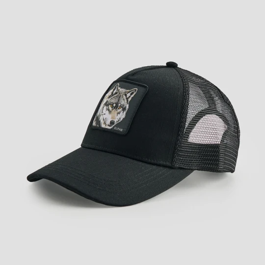Zdjęcie produktu Czarna czapka z daszkiem i naszywką trucker hat House