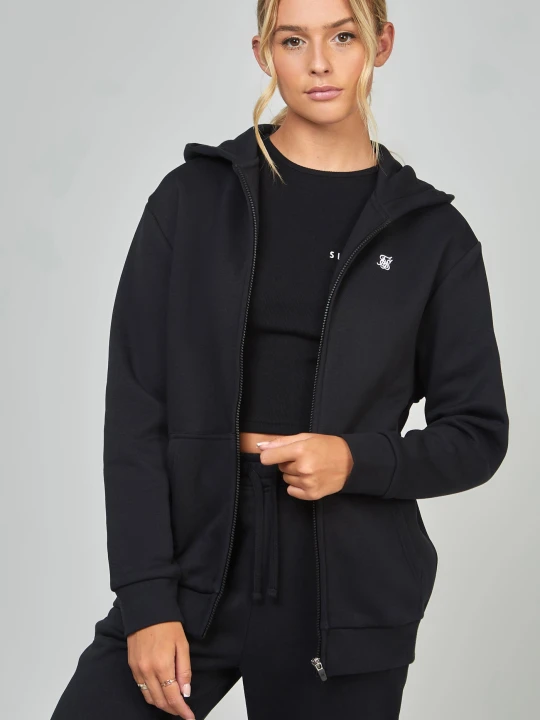 Zdjęcie produktu Czarna damska bluza z zamkiem Essential SikSilk