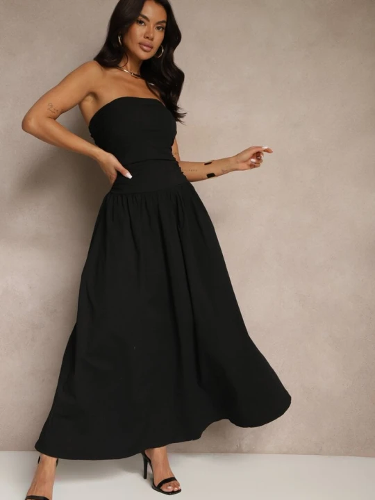 Zdjęcie produktu Czarna Koktajlowa Bawełniana Sukienka Bodycon Filitera Retro & Icone