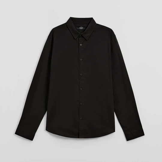 Zdjęcie produktu Czarna koszula slim fit z kołnierzykiem House