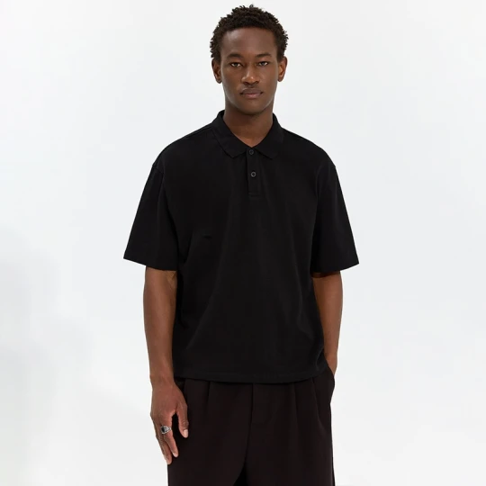Zdjęcie produktu Czarna koszulka polo loose fit House