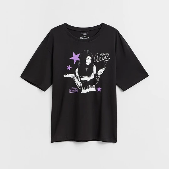 Zdjęcie produktu Czarna koszulka UNISEX z nadrukiem Alex Russo Wizards Beyond Waverly Place House