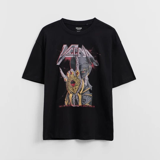 Zdjęcie produktu Czarna koszulka UNISEX z nadrukiem Dungeons & Dragons House