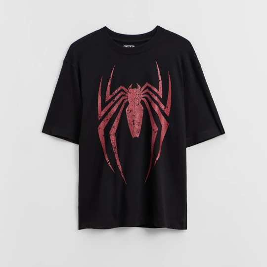 Zdjęcie produktu Czarna koszulka UNISEX z nadrukiem pająka Spider-Man House