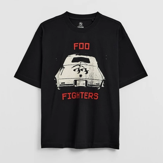 Zdjęcie produktu Czarna koszulka z nadrukiem Foo Fighters House