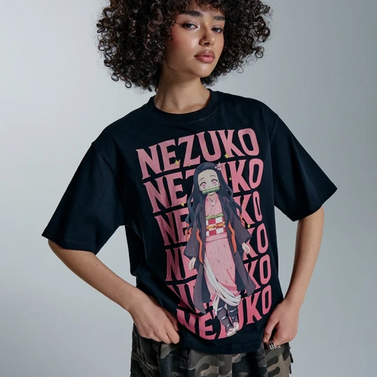 Zdjęcie produktu Czarna koszulka z nadrukiem Nezuko Kamado House