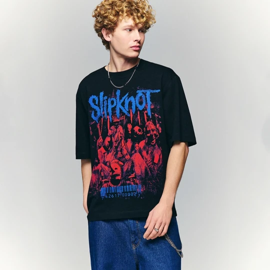 Zdjęcie produktu Czarna koszulka z nadrukiem Slipknot House