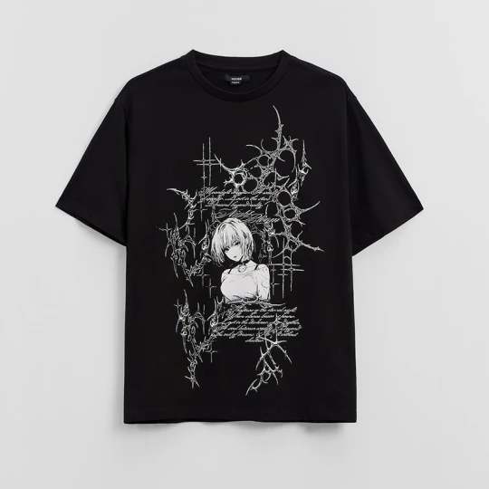 Zdjęcie produktu Czarna koszulka z nadrukiem w stylu anime House
