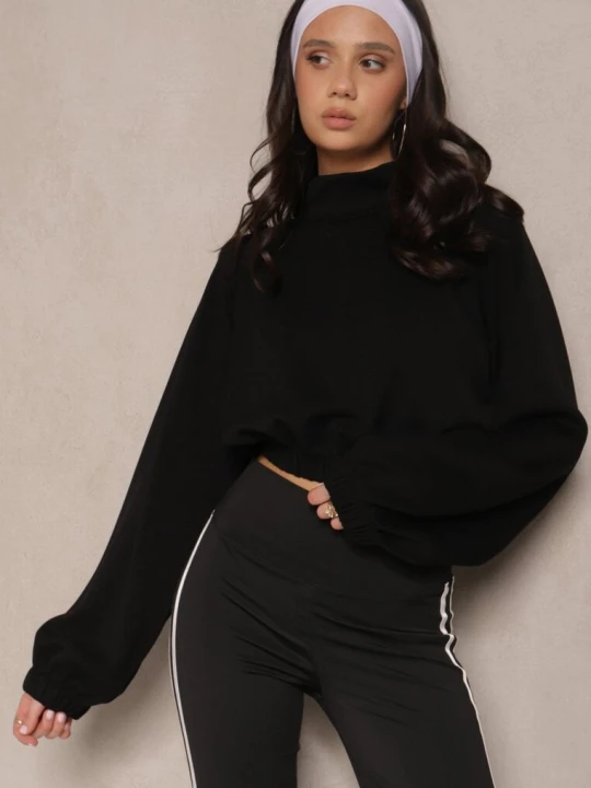 Zdjęcie produktu Czarna Krótka Bluza ze Stójką Benola Lefon