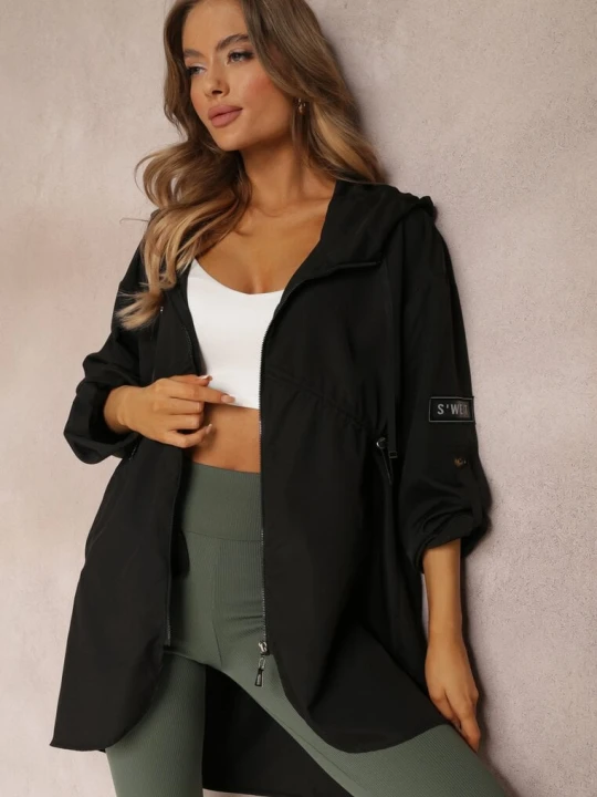 Zdjęcie produktu Czarna Kurtka Oversize Wiatrówka Ceshela Swest
