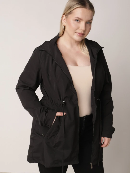 Zdjęcie produktu Czarna Kurtka Parka z Odpinanym Kapturem Delavin J.style