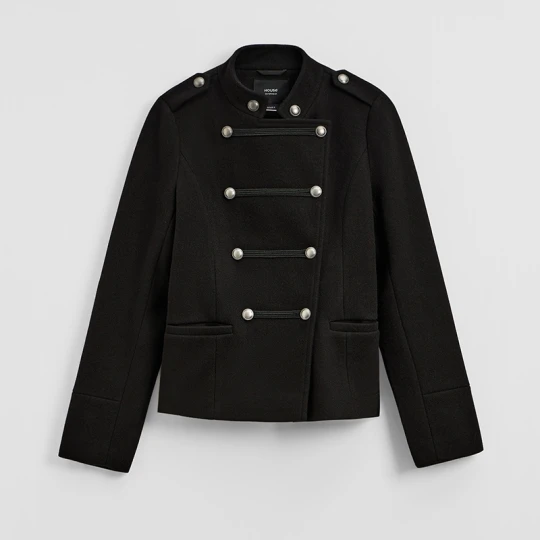 Zdjęcie produktu Czarna kurtka typu napoleon jacket ze stójką House