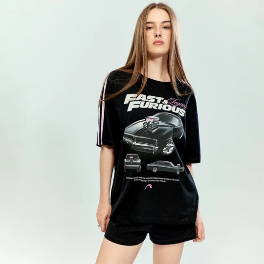 Zdjęcie produktu Czarna piżama dwuczęściowa Fast & Furious House
