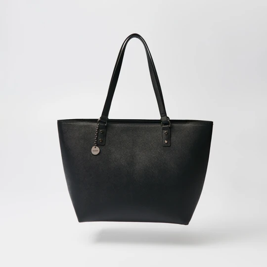 Zdjęcie produktu Czarna torba shopper z zawieszką House