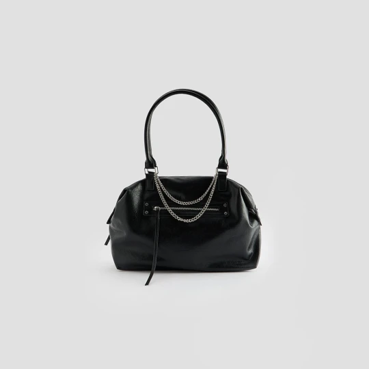 Zdjęcie produktu Czarna torebka shopper z łańcuszkiem House