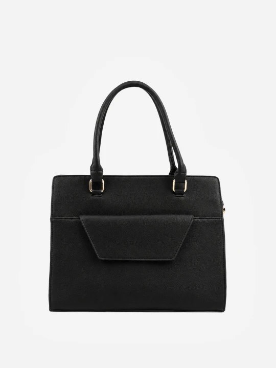 Zdjęcie produktu Czarna Torebka Shopper z Rączkami i Paskiem oraz Małą Kopertówką w Środku Arteda Caely