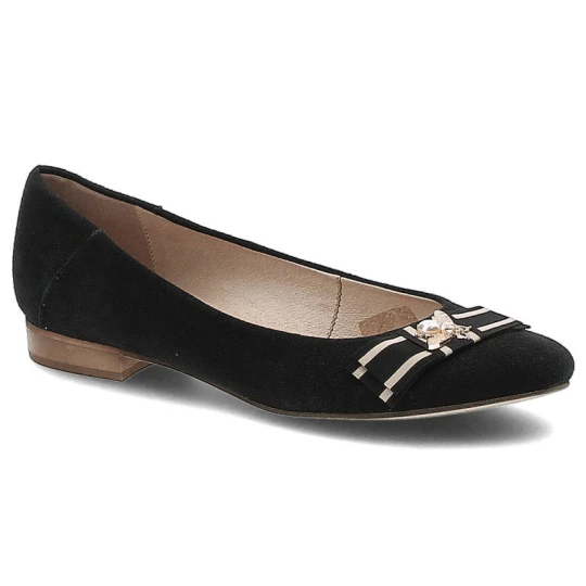 Zdjęcie produktu Baleriny damskie Chebello, eleganckie i wsuwane, czarne, 2301_037-000-PSK-S39