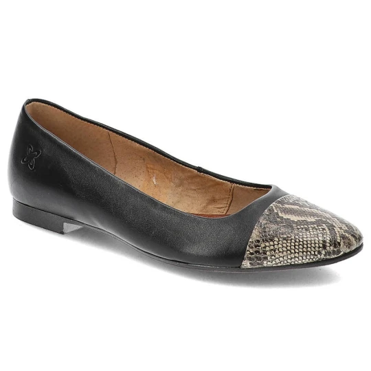 Zdjęcie produktu Baleriny damskie Maciejka, eleganckie wsuwane i na niskim obcasie, czarne, 00879-19-00-1