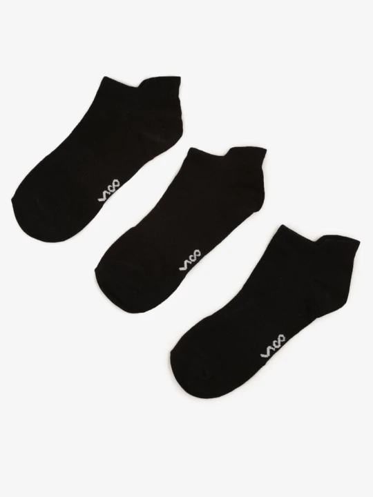 Zdjęcie produktu Czarne Bawełniane Skarpety 3 Pack z Napisami Folindria Vico