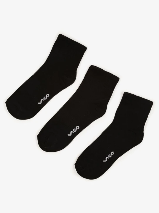 Zdjęcie produktu Czarne Bawełniane Skarpety za Kostkę 3 Pack Foliane Vico