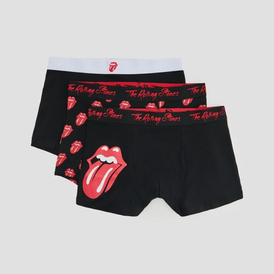 Zdjęcie produktu Czarne bokserki z motywem The Rolling Stones 3-pak House