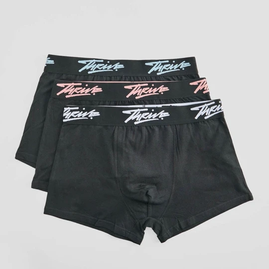 Zdjęcie produktu Czarne bokserki z napisem w stylu graffiti 3-pak House