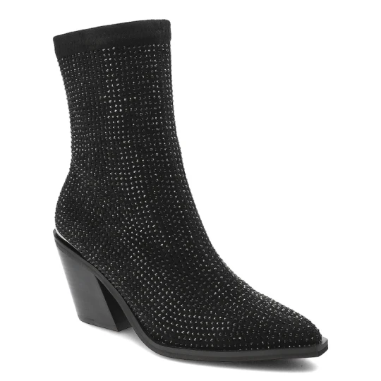 Zdjęcie produktu Czarne Botki Alma En Pena Eleganckie Obuwie Damskie Z Cyrkoniami