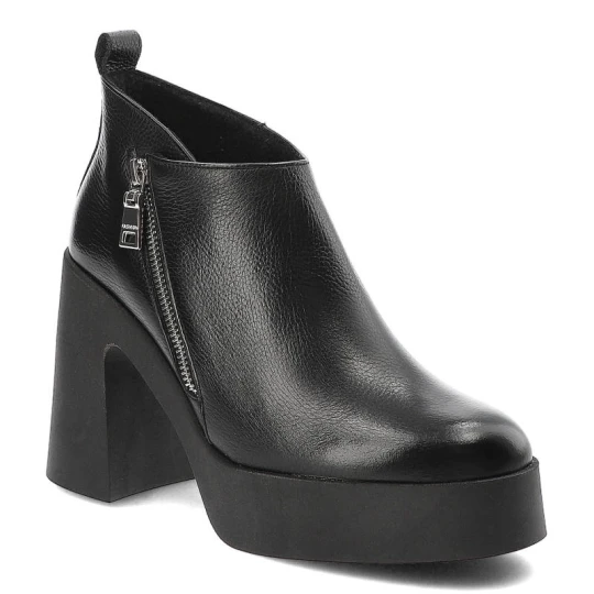 Zdjęcie produktu Czarne Botki Armodo Modne Buty Na Obcasie