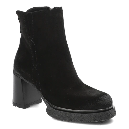 Zdjęcie produktu Czarne Botki Armodo Stylowe Obuwie Damskie Na Obcasie