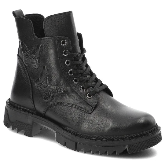 Zdjęcie produktu Czarne Botki Artiker Eleganckie Skórzane Buty
