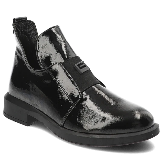 Zdjęcie produktu Czarne Botki Bombonella Eleganckie Lakierowane Obuwie Damskie