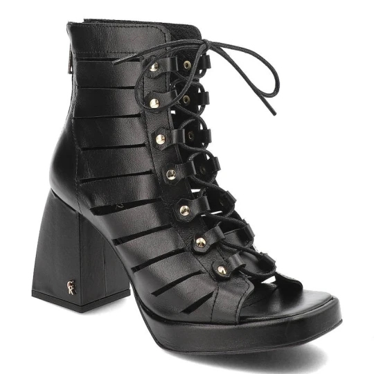 Zdjęcie produktu Czarne Botki Carinii Stylowe Buty Damskie Na Obcasie