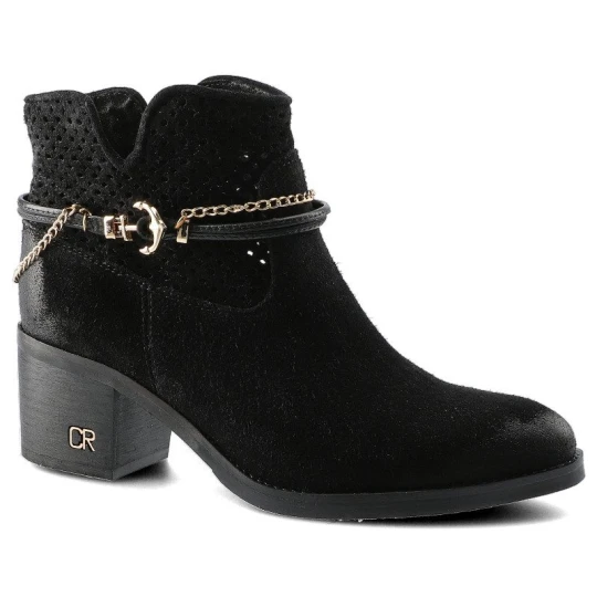 Zdjęcie produktu Czarne Botki Damskie Carinii Stylowe Buty Jesienne